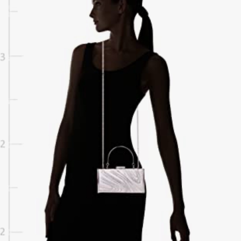 ALDO Cronia Clutch Bag Elegant White Silver Shoulder Bag